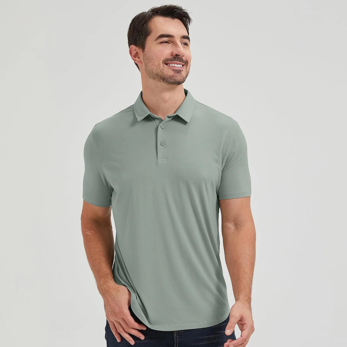 netdraw Men's Ultra Soft Bamboo Viscose Polo Curved Hem S-3XL