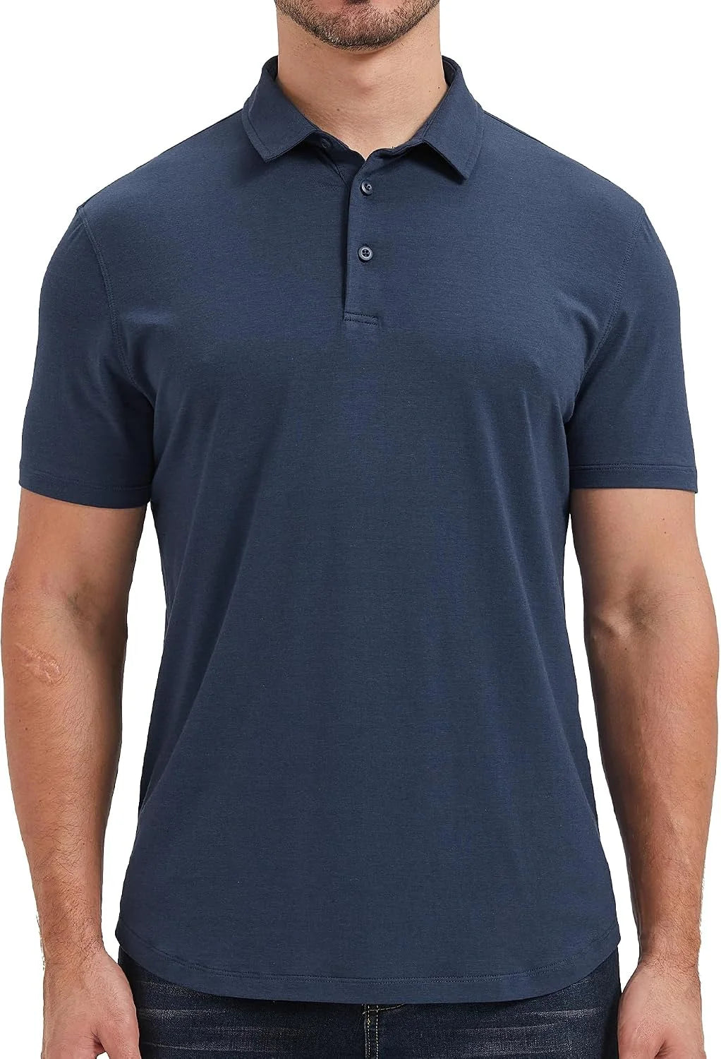 netdraw Men's Ultra Soft Bamboo Viscose Polo Curved Hem S-3XL