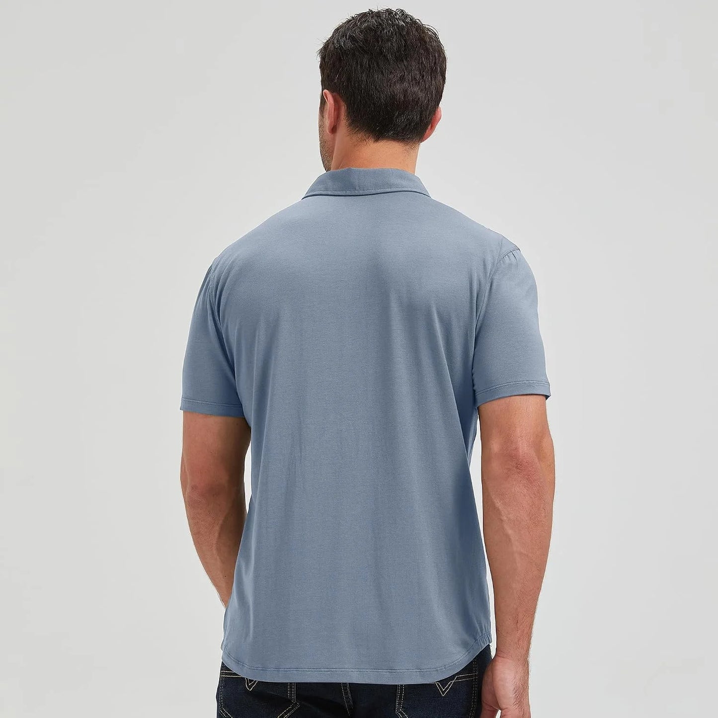netdraw Men's Ultra Soft Bamboo Viscose Polo Curved Hem S-3XL