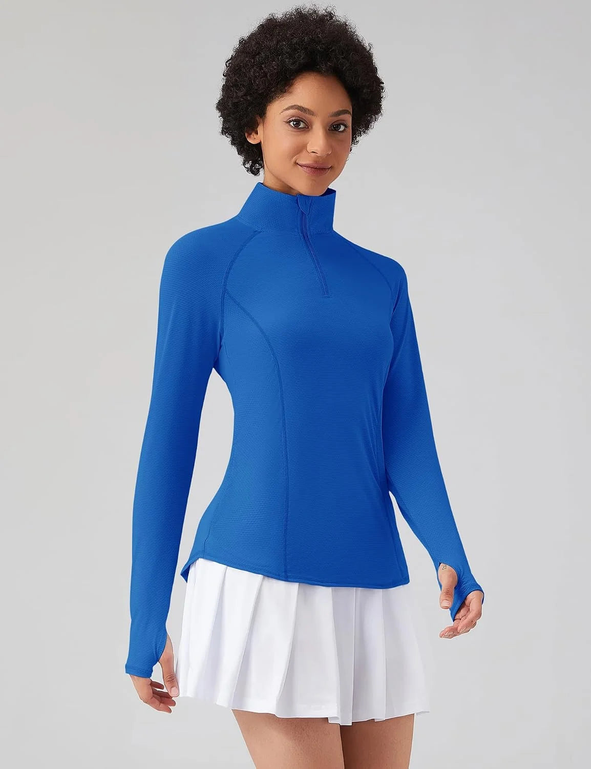 LOMON Women Long Sleeve Shirts Sun Protection 1/4 Zip Summer Quick Dry Hiking Shirts Quarter Zip Pullover for Women