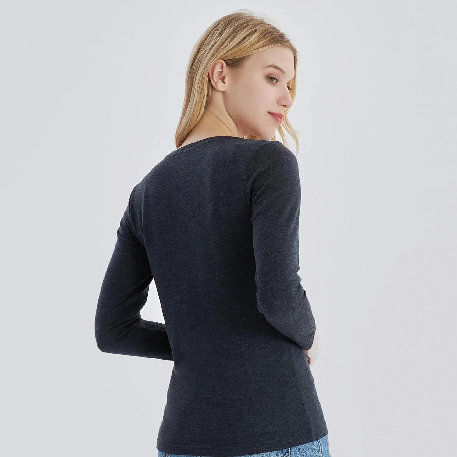 100% Merino Wool Base Layer Women Soft Thermal Long Sleeve Everyday Shirt