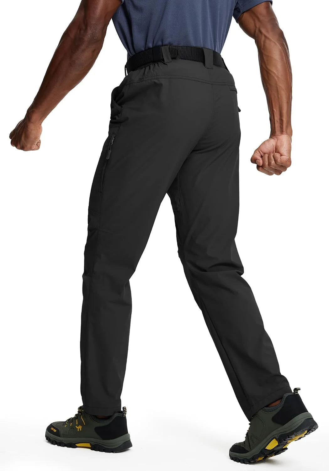 Mens Hiking Pants Lightweight Cargo Work Tactical Nylon Stretch Waterproof Quick Dry Fishing Travel Outdoor 6 Pockets