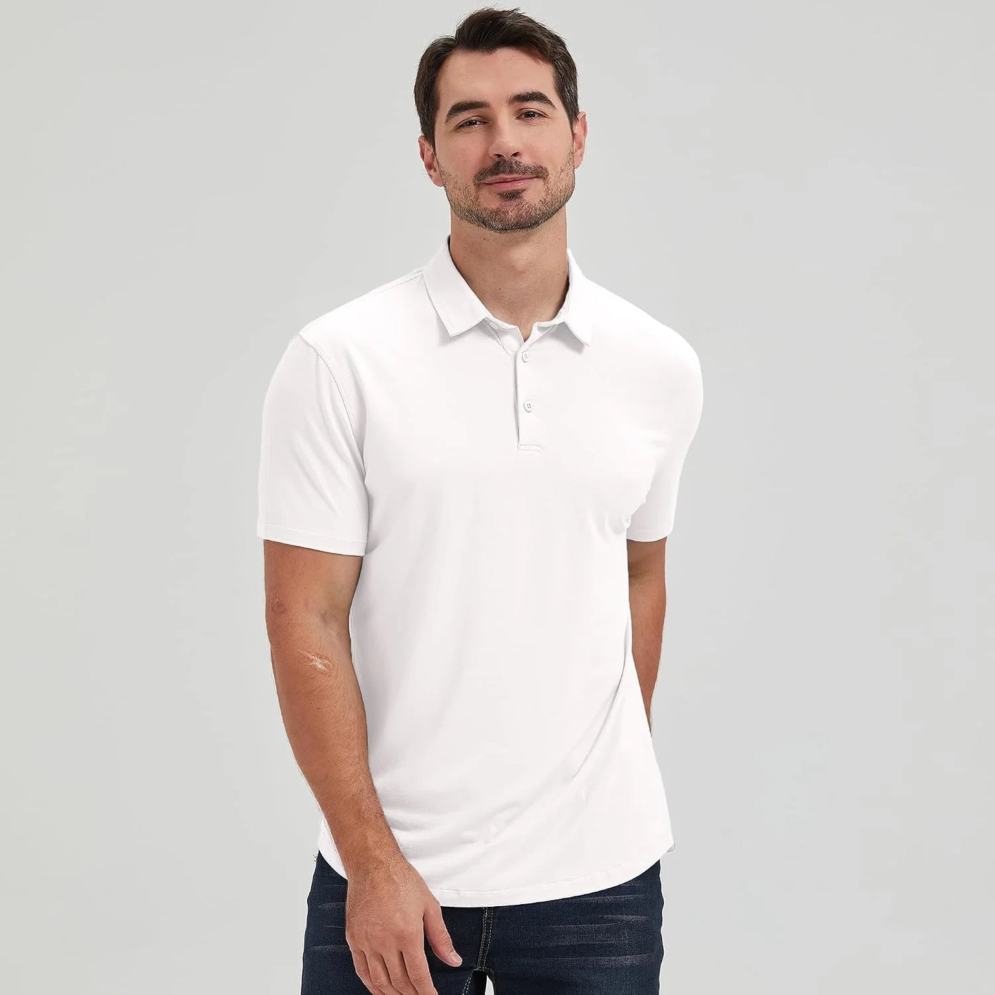 netdraw Men's Ultra Soft Bamboo Viscose Polo Curved Hem S-3XL