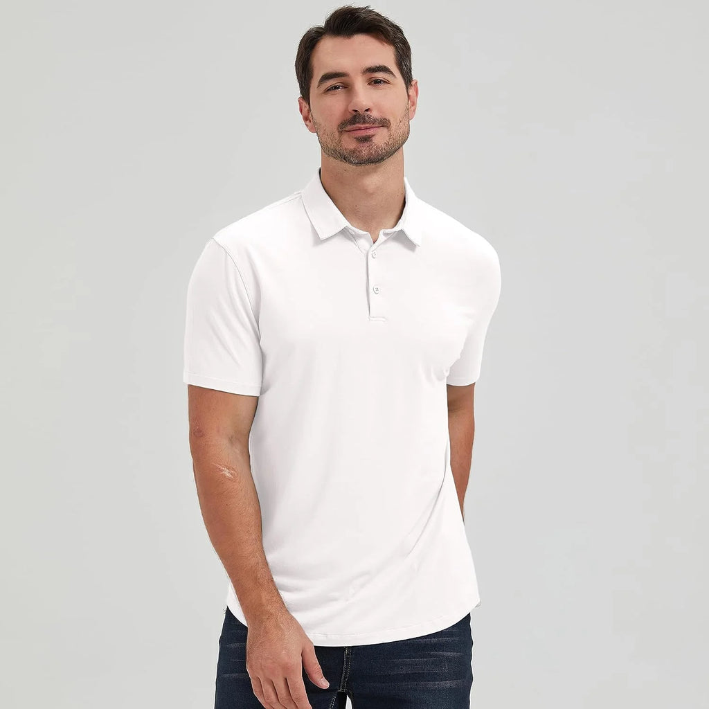 netdraw Men's Ultra Soft Bamboo Viscose Polo Curved Hem S-3XL
