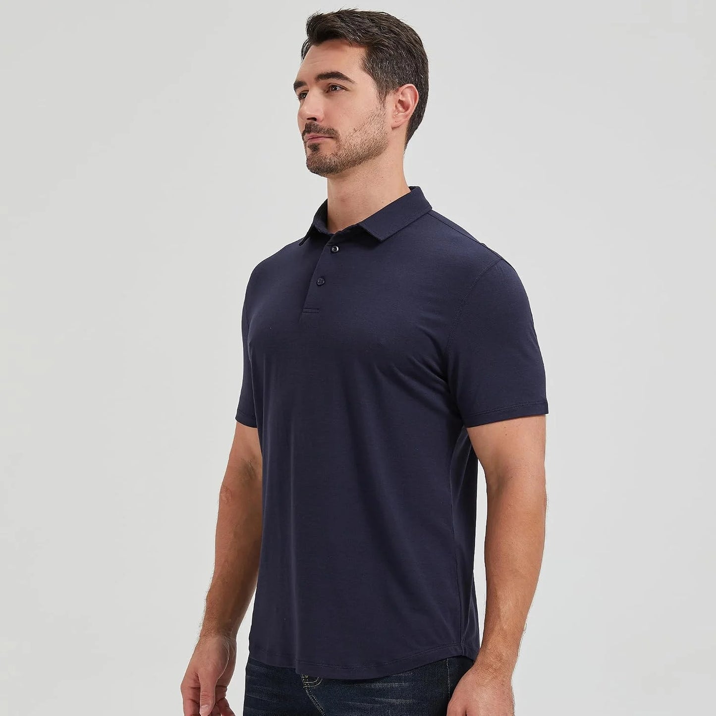 netdraw Men's Ultra Soft Bamboo Viscose Polo Curved Hem S-3XL