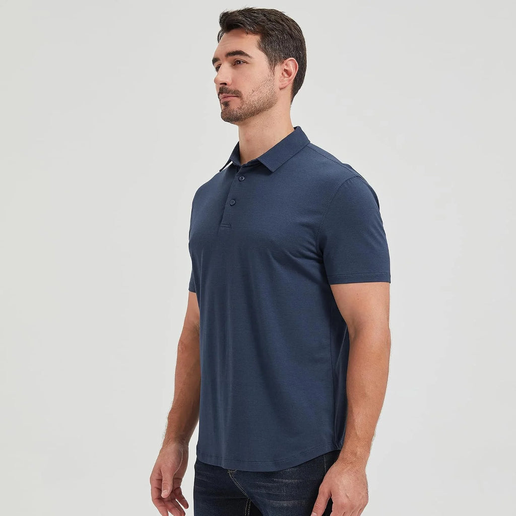 netdraw Men's Ultra Soft Bamboo Viscose Polo Curved Hem S-3XL