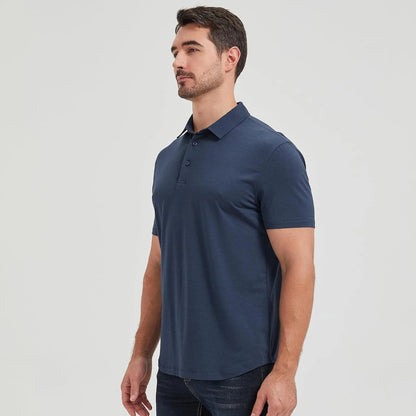 netdraw Men's Ultra Soft Bamboo Viscose Polo Curved Hem S-3XL | Lightweight , Breathable, Odor-resistant, UPF 50+, Collared Golf Shirt