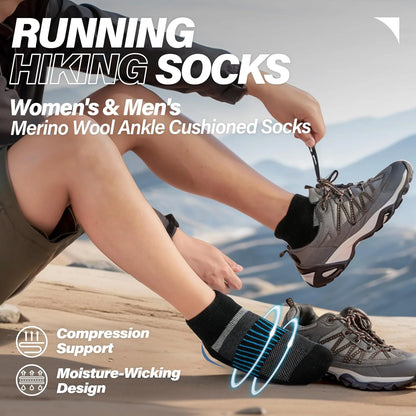 Anlisim Merino Wool Ankle Running Hiking Socks for Women and Men