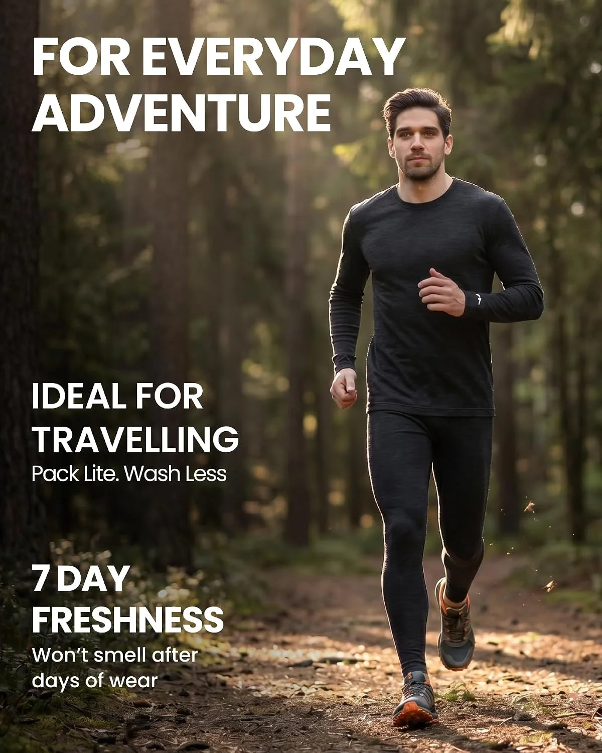 100% Merino Wool Base Layer Mens Long Johns - Thermal Underwear Bottoms