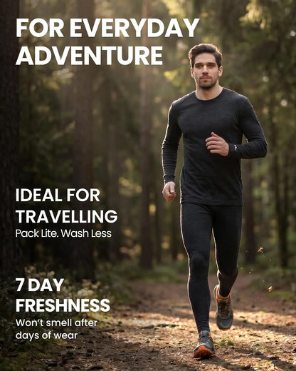 100% Merino Wool Base Layer Mens Long Johns - Thermal Underwear Bottoms