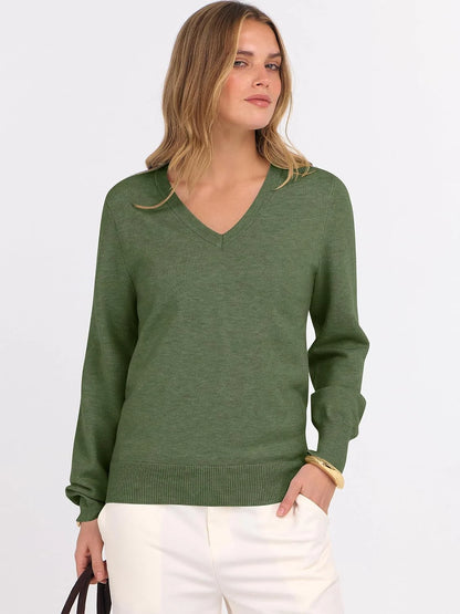 ANRABESS Women’s Fall Long Sleeve V Neck Light Sweaters