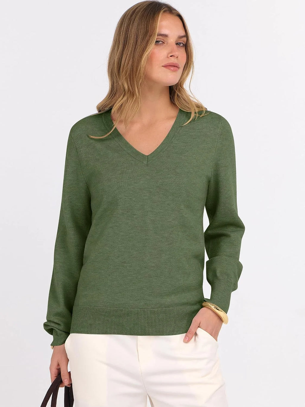ANRABESS Women’s Fall Long Sleeve V Neck Light Sweaters