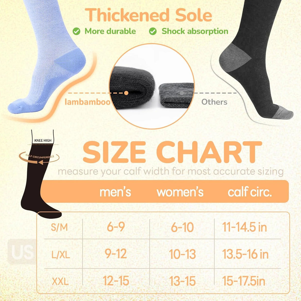 Merino Wool Compression Socks for Women Men 15-20 mmHg for flying