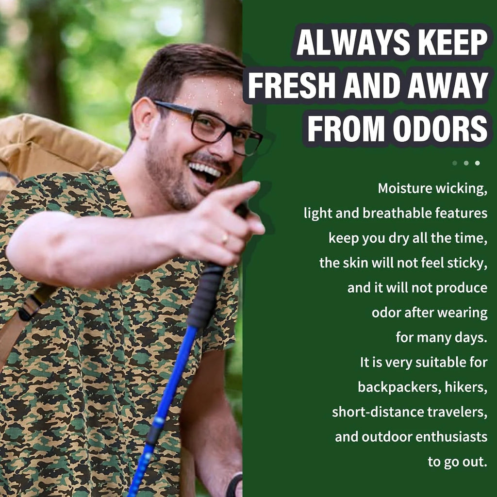 Merino Protect 100% Merino Wool T Shirts for Men Odor Resistance Base Layer Hiking Travel T-Shirt Soft Undershirt