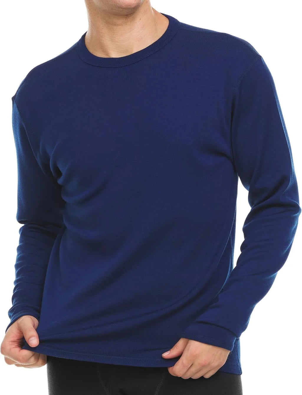 100% Merino Wool - Men's Long Sleeve Crew Shirt - Thermal Base Layer