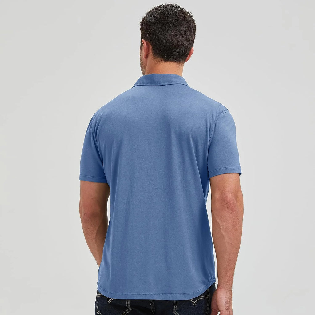 netdraw Men's Ultra Soft Bamboo Viscose Polo Curved Hem S-3XL