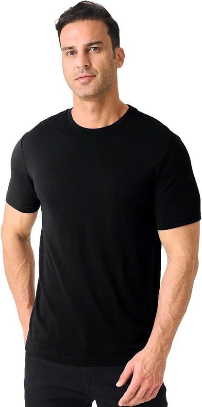 Merino Protect 100% Merino Wool T Shirts for Men Odor Resistance Base Layer Hiking Travel T-Shirt Soft Undershirt