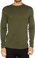 100% Merino Wool - Men's Long Sleeve Crew Shirt - Thermal Base Layer