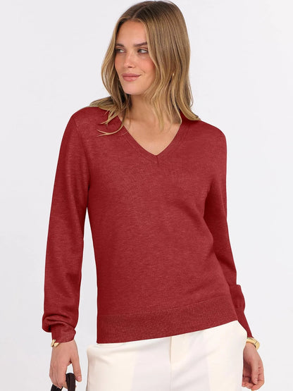 ANRABESS Women’s Fall Long Sleeve V Neck Light Sweaters