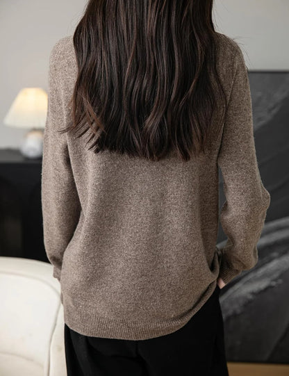 Chanyarn Women's 100% Merino Wool 2025 Fall Winter First-Line Ready to Wear Long Sleeve Seamless Knit Crewneck Sweater