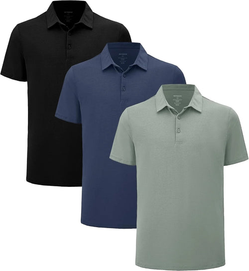 netdraw Men's Ultra Soft Bamboo Viscose Polo Curved Hem S-3XL