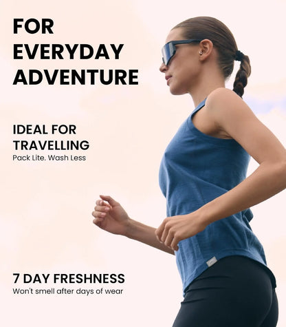 100% Merino Wool Tank Top Women - Active Sleeveless Undershirt Base Layer