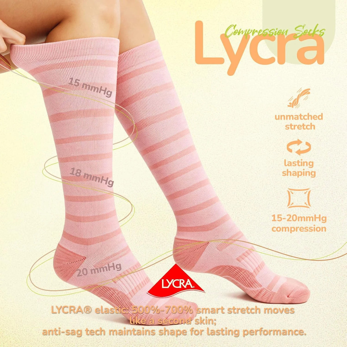 Merino Wool Compression Socks for Women Men 15-20 mmHg for flying