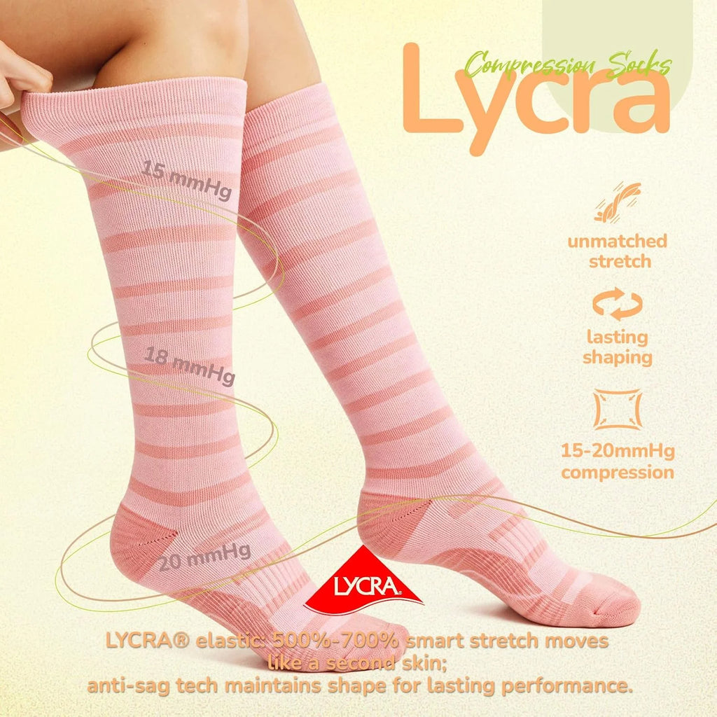 Merino Wool Compression Socks for Women Men 15-20 mmHg for flying