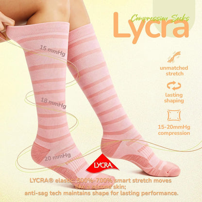 Merino Wool Compression Socks for Women Men 15-20 mmHg for flying