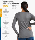 100% Merino Wool Base Layer Women - Long Sleeve Thermal Shirt with Socks