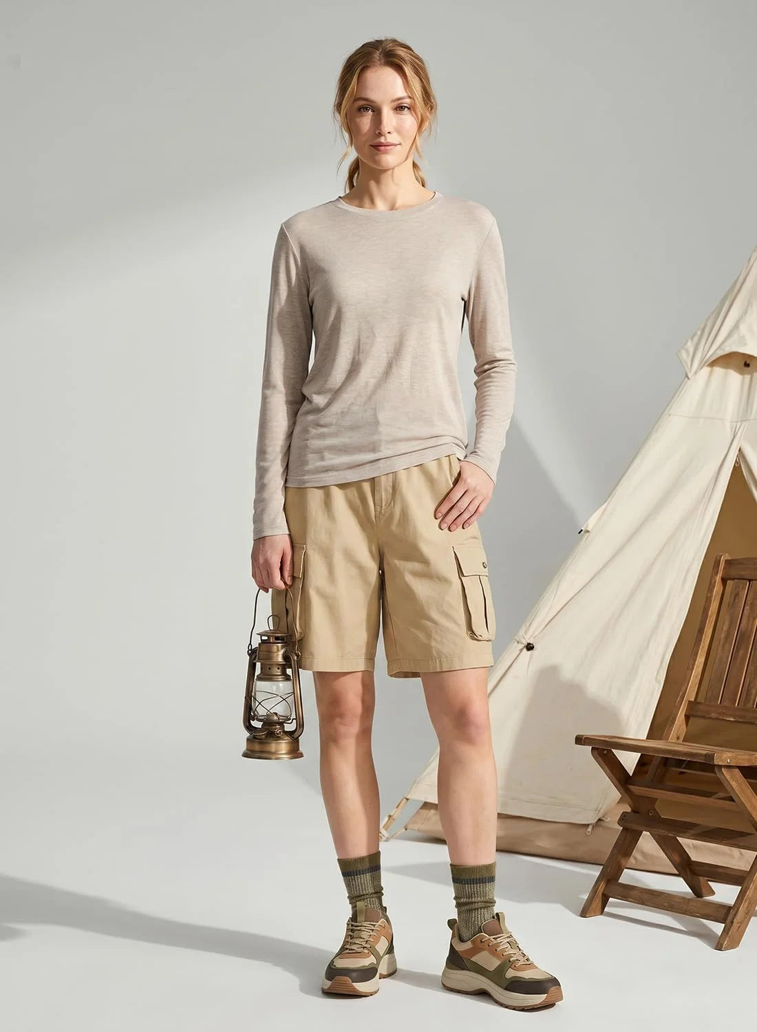 Merino Wool Shirt Women Lightweight Breathable Basic Tees Long Sleeve Sun Protection Shirts