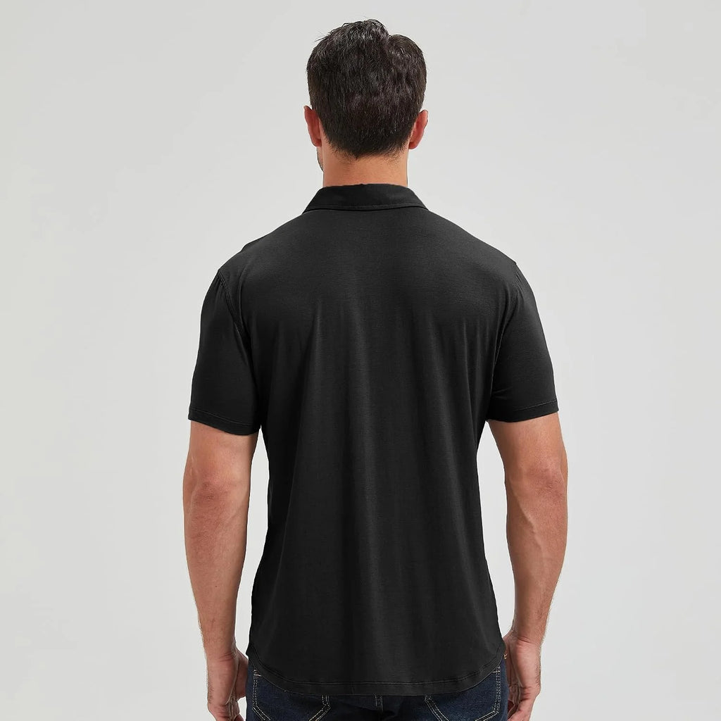 netdraw Men's Ultra Soft Bamboo Viscose Polo Curved Hem S-3XL
