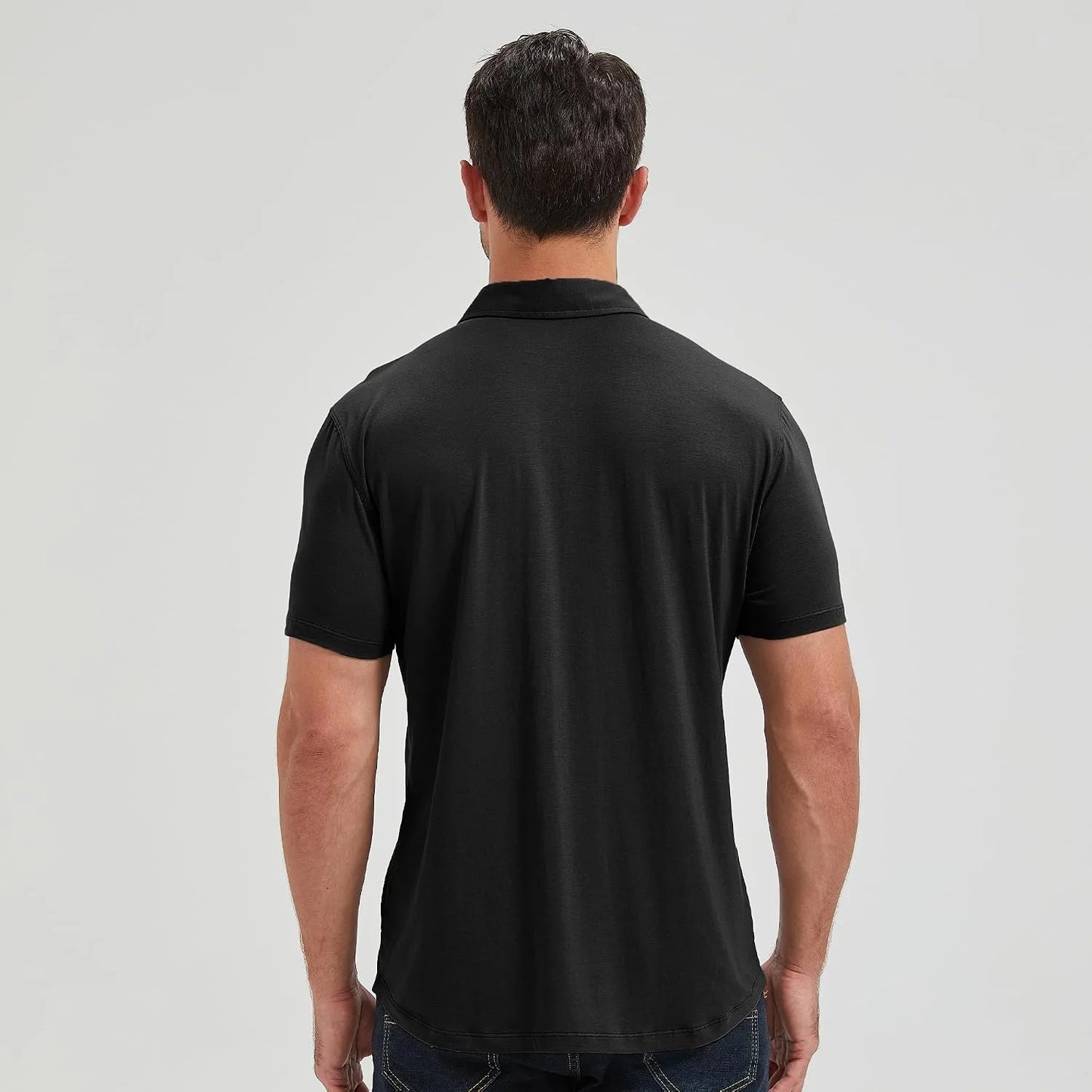 netdraw Men's Ultra Soft Bamboo Viscose Polo Curved Hem S-3XL | Lightweight , Breathable, Odor-resistant, UPF 50+, Collared Golf Shirt