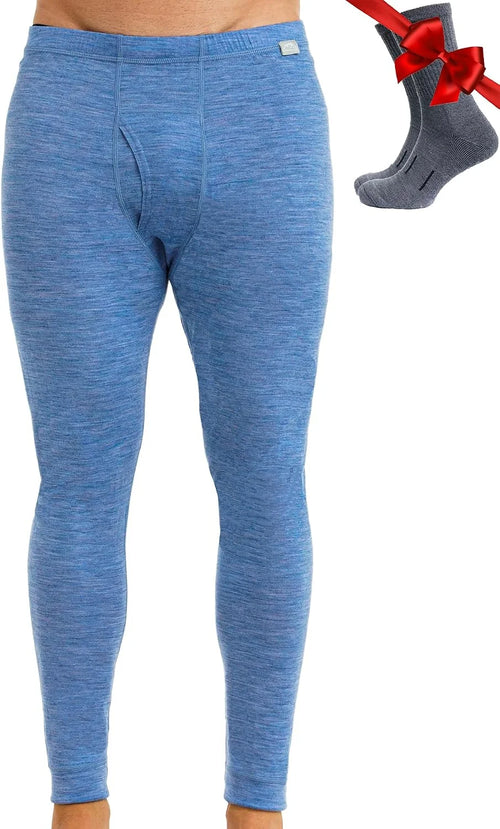 100% Merino Wool Base Layer Mens Pants - Thermal Underwear Long Johns | Lightweight, Midweight, Heavyweight Base Layer, Breathable Leggings, Odor-Resistant Wool, Ideal for Hiking, Skiing, Winter