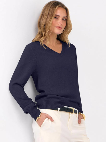 ANRABESS Women’s Fall Long Sleeve V Neck Light Sweaters