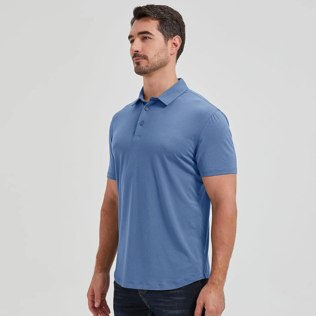 netdraw Men's Ultra Soft Bamboo Viscose Polo Curved Hem S-3XL