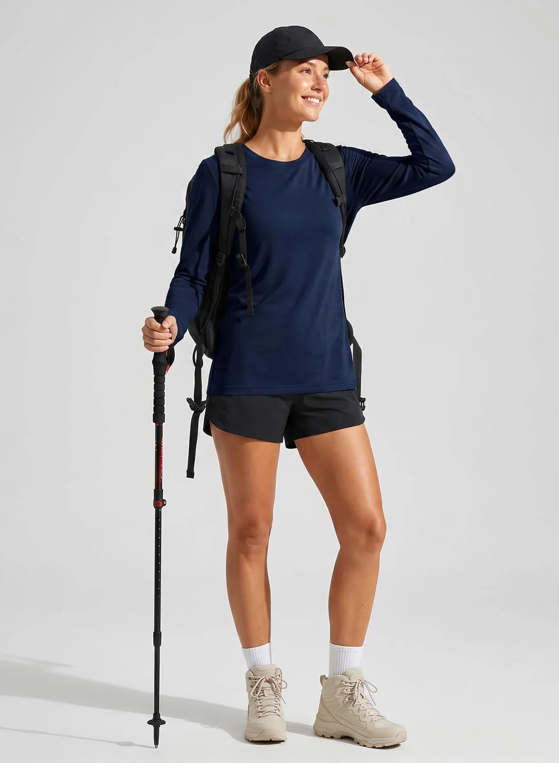 Merino Wool Shirt Women Lightweight Breathable Basic Tees Long Sleeve Sun Protection Shirts