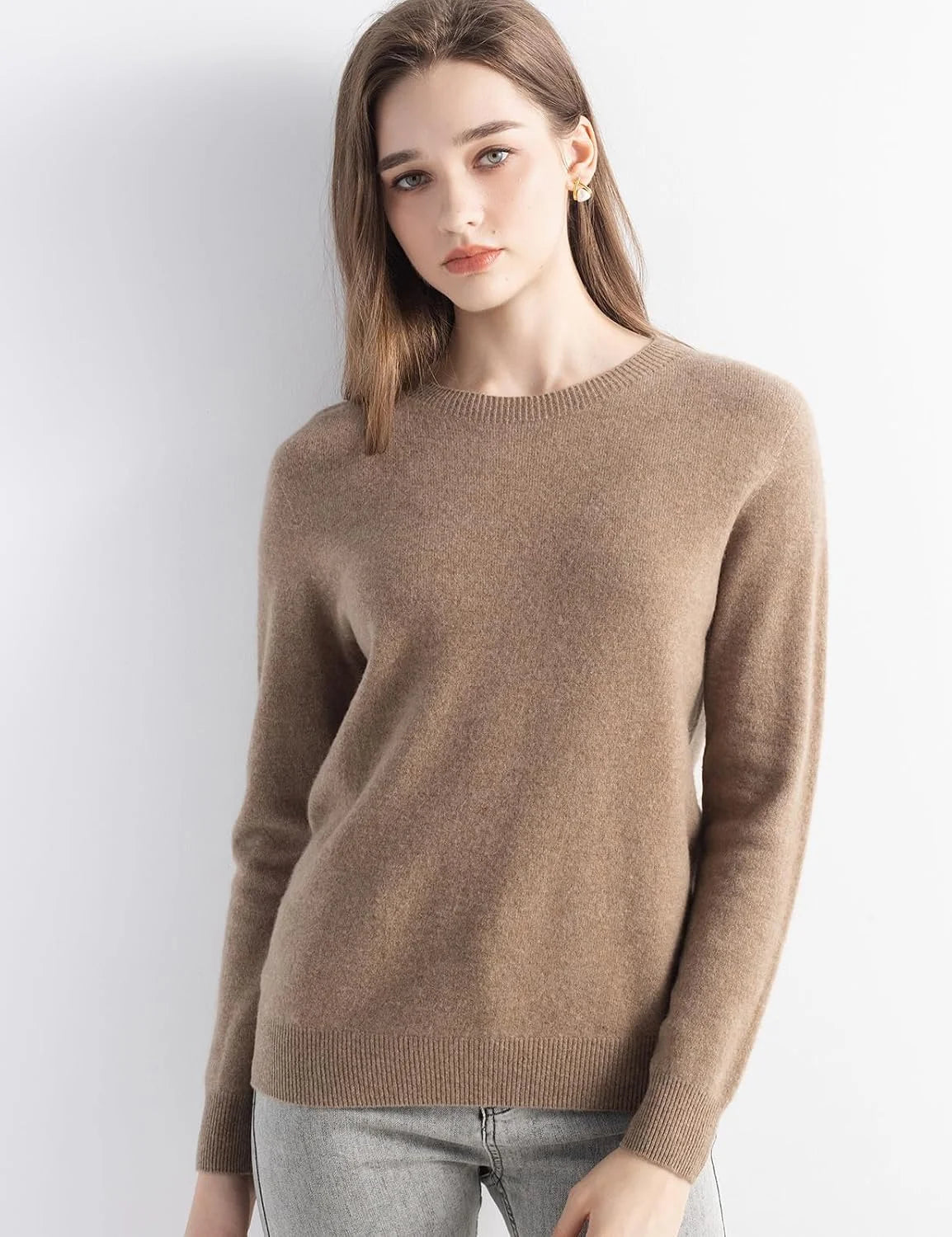 Chanyarn Women's 100% Merino Wool 2025 Fall Winter First-Line Ready to Wear Long Sleeve Seamless Knit Crewneck Sweater