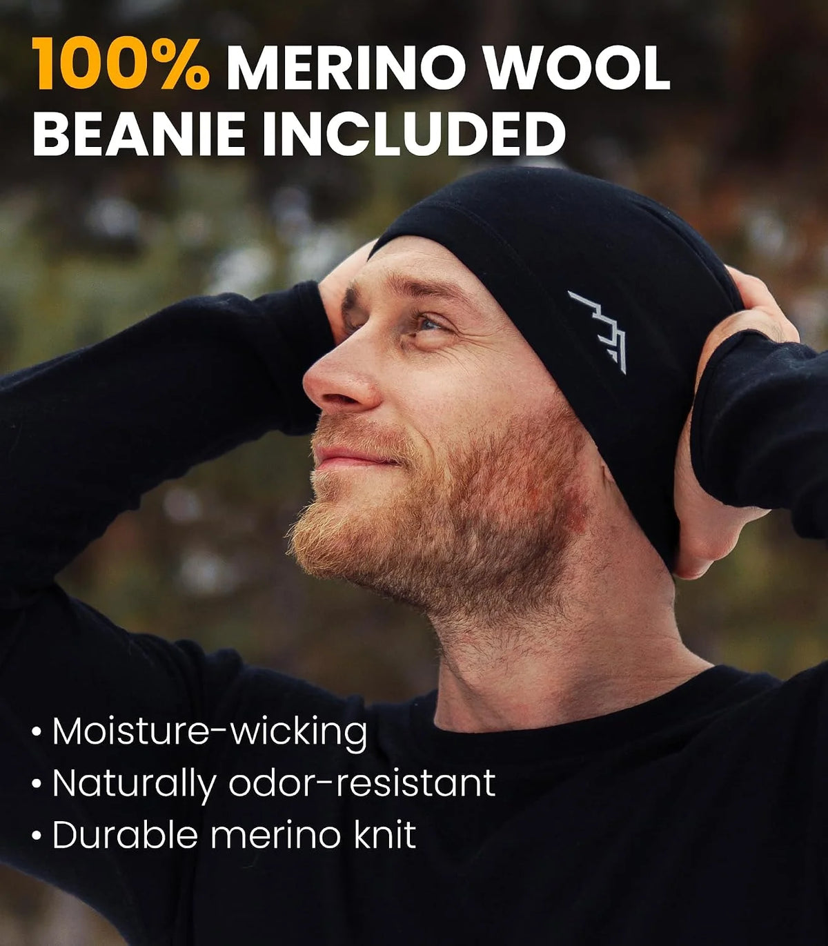 100% Merino Wool Base Layer Men Set - Thermal Underwear for Men Long Johns