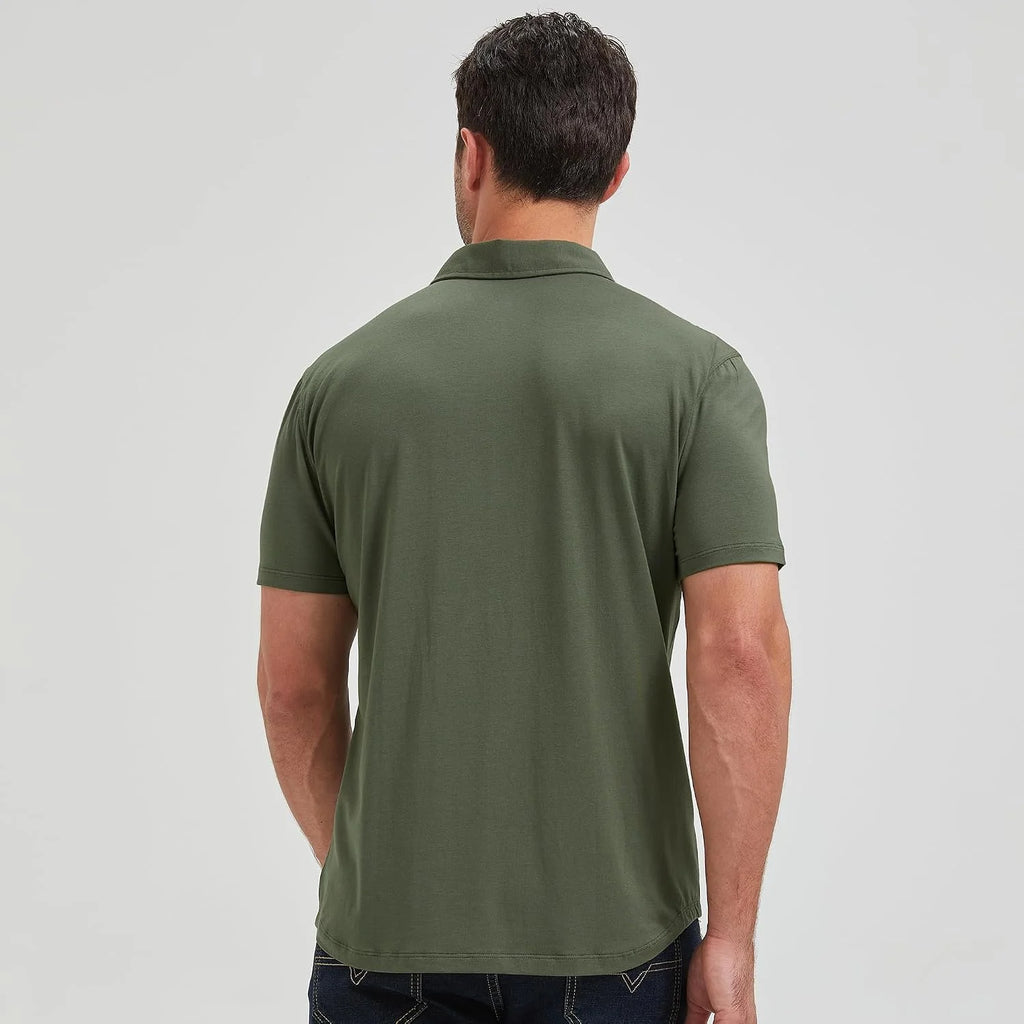 netdraw Men's Ultra Soft Bamboo Viscose Polo Curved Hem S-3XL