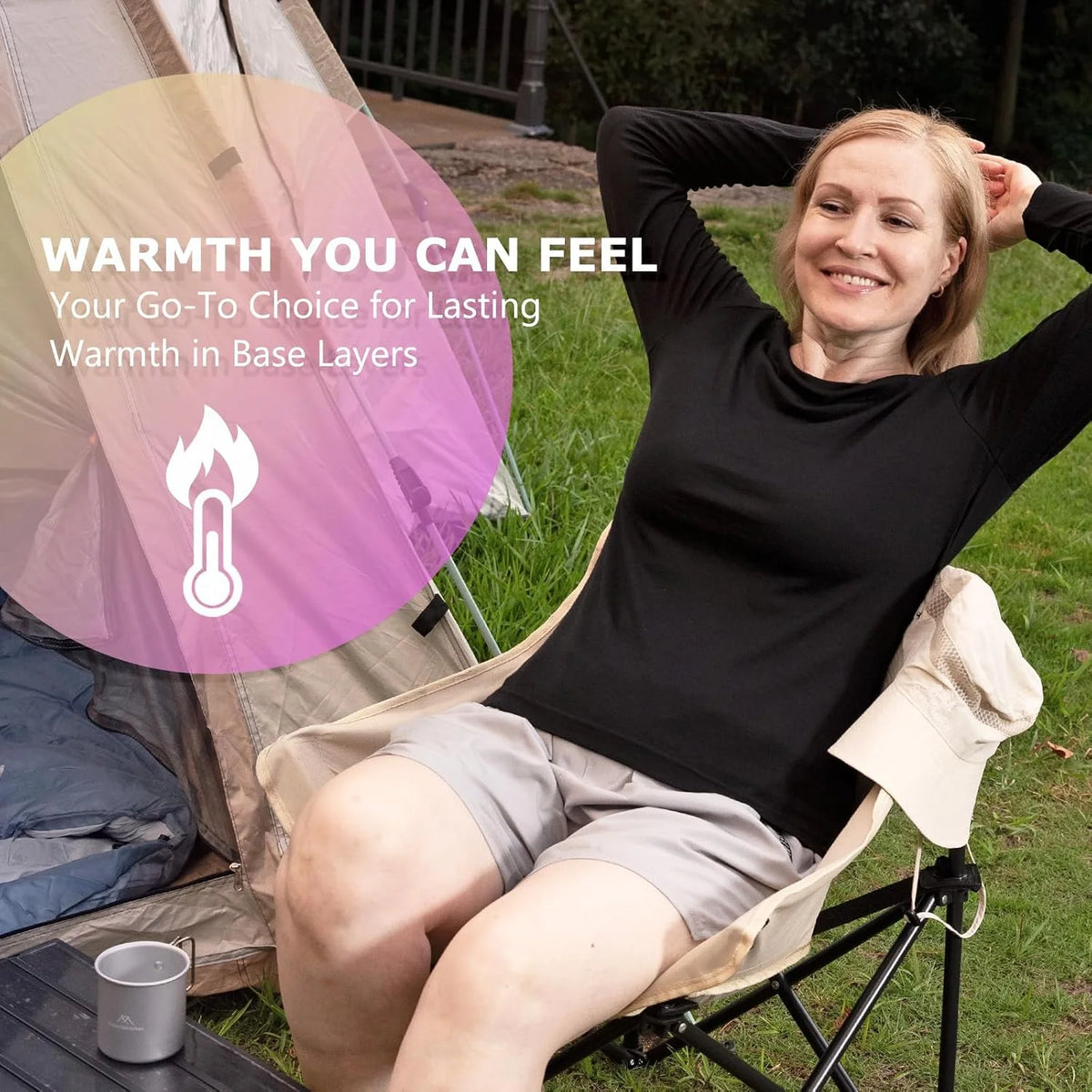 100% Merino Wool Base Layer Women Soft Thermal Long Sleeve Everyday Shirt