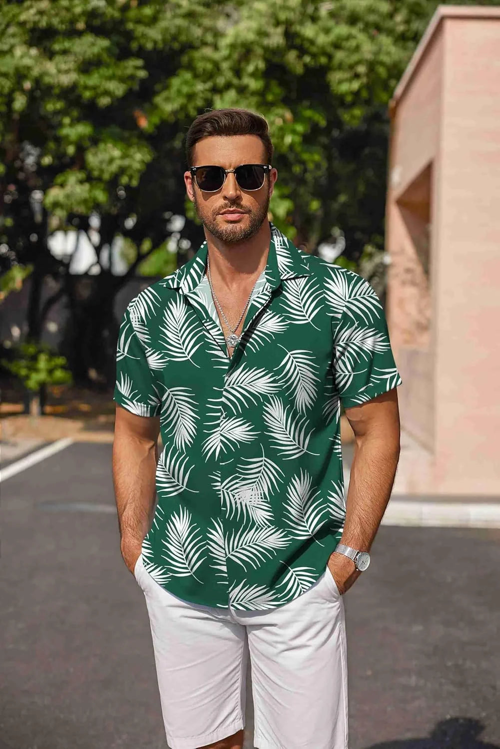COOFANDY Men's Linen Shirts Short Sleeve Casual Shirts Button Down Shirt for Men Beach Summer Wedding Shirt