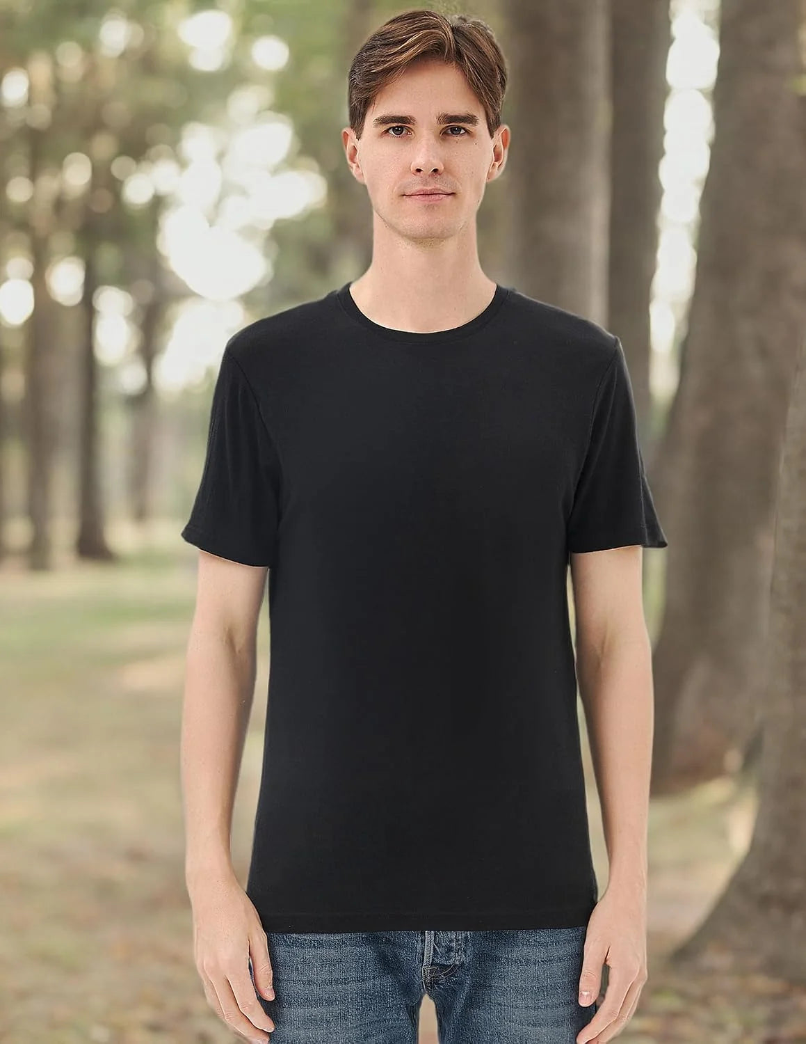 Merino Protect 100% Merino Wool T Shirts for Men Odor Resistance Base Layer Hiking Travel T-Shirt Soft Undershirt