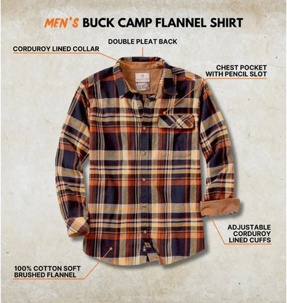 Legendary Whitetails Mens Flannel Long Sleeve Button Down 100% Cotton Shirt