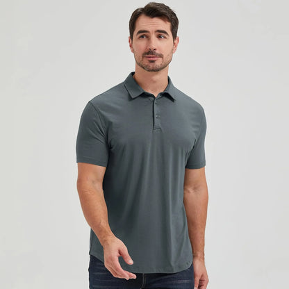 netdraw Men's Ultra Soft Bamboo Viscose Polo Curved Hem S-3XL