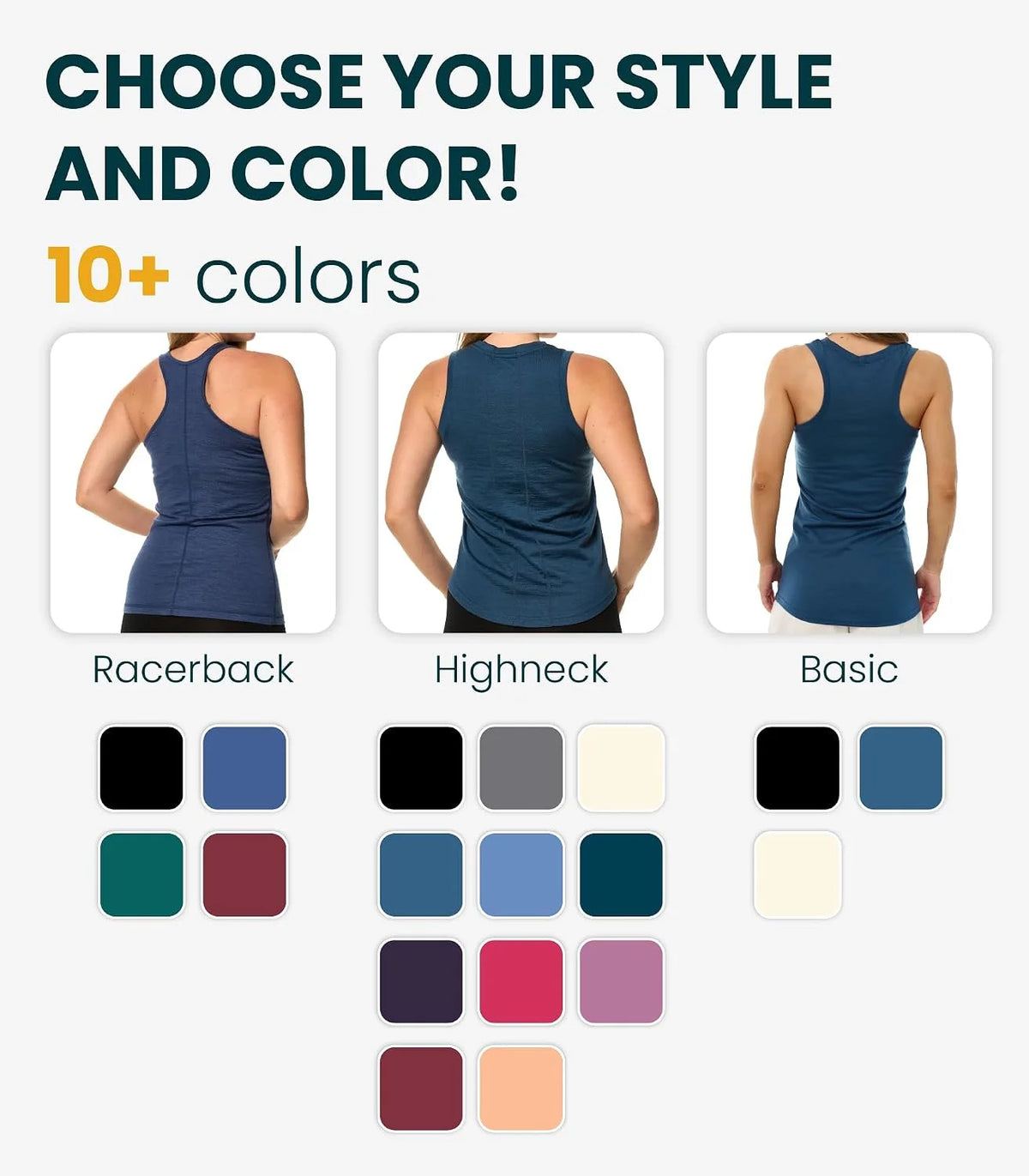 100% Merino Wool Tank Top Women - Active Sleeveless Undershirt Base Layer