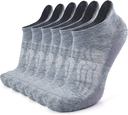 Busy Socks Merino Wool Compression Support Ankle Running Hiking Socks for Men Women, Soft Thick Cushion Tab Socks 3/6 Pairs