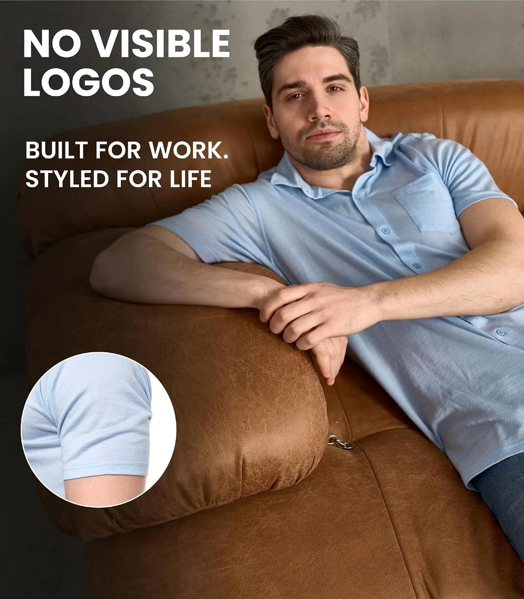 100% Merino Wool Button Up Shirt Men - Long & Short Sleeve Breathable