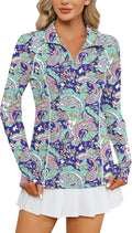 LOMON Women Long Sleeve Shirts Sun Protection 1/4 Zip Summer Quick Dry Hiking Shirts Quarter Zip Pullover for Women
