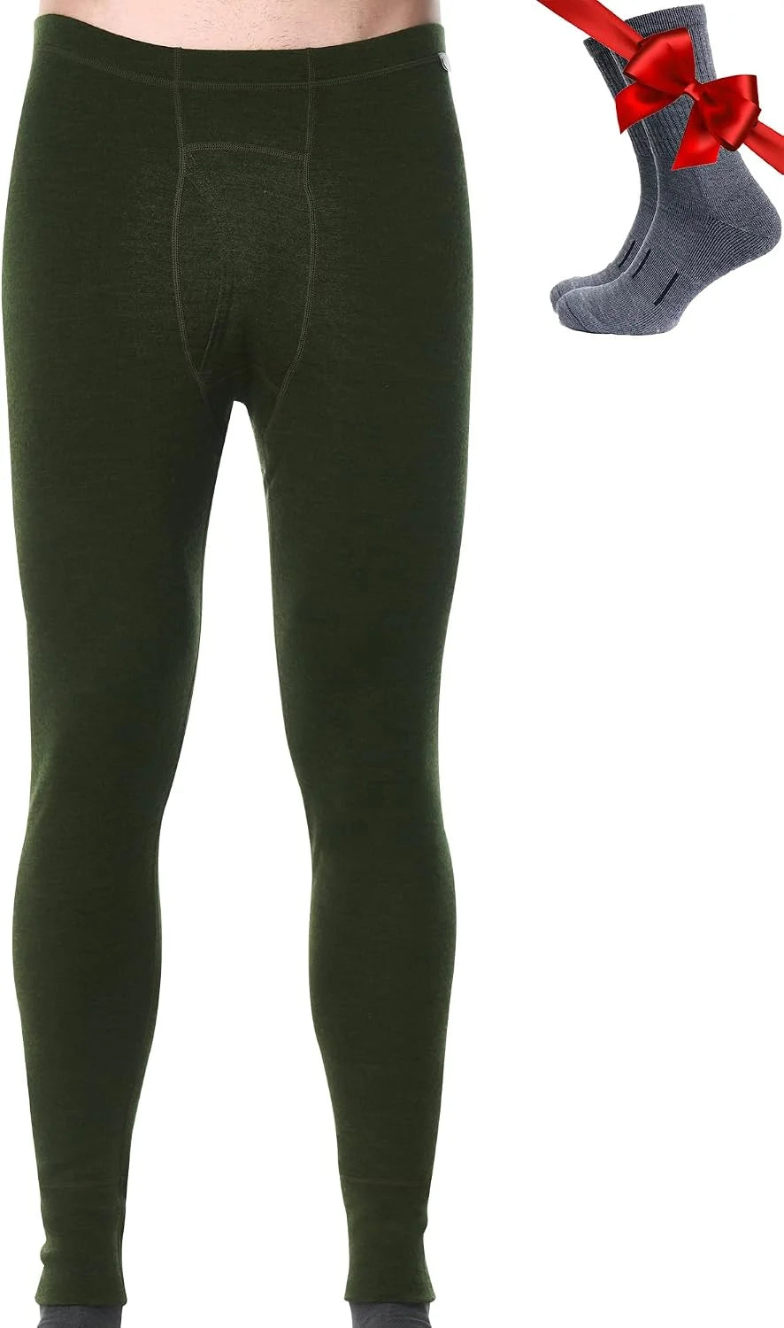 100% Merino Wool Base Layer Mens Pants - Thermal Underwear Long Johns | Lightweight, Midweight, Heavyweight Base Layer, Breathable Leggings, Odor-Resistant Wool, Ideal for Hiking, Skiing, Winter